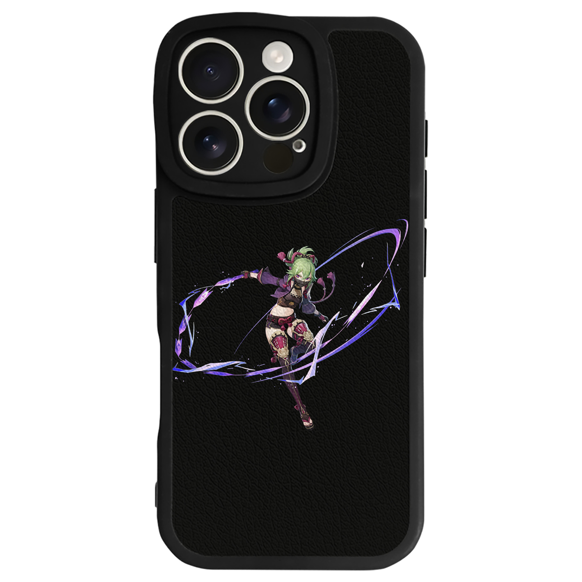 げんし神  久岐忍 くき しのぶ genshin Kuki Shinobu 【iPhone 16シリーズ対応】シリコンスマホケース（レザー調） 材質：シリコン